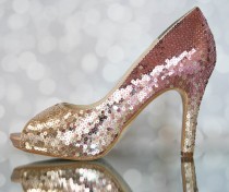 wedding photo -  Dazzling Bright Ombre Sequin Bridal Shoes
