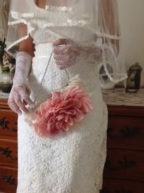 wedding photo -  Bridal Bouquet And Bag With Silk Flowers
