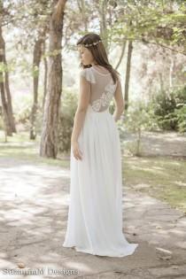 wedding photo -  Ivory Bohemian Wedding Dress Beautiful Lace Wedding Long Gown Boho Gown Bridal Gypsy Wedding Dress - Handmade by SuzannaM Designs - New