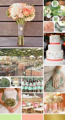 wedding photo - Color Palette We're Loving... Mint, Peach And Gold