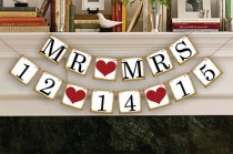 wedding photo - Wedding Banner Save The Date Banner Wedding Date Banners- Wedding Sign- Mr Mrs Banners Photo Prop Signs - Date Garland Decoration - New