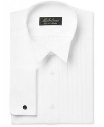 wedding photo - Michelsons Michelsons Classic-Fit Pleated Point French Cuff Tuxedo Shirt