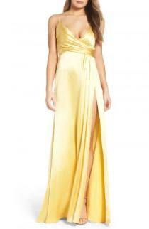 Jill Jill Stuart Faux Wrap Satin Gown wedding photo - Jill Jill Stuart Faux Wrap Satin Gown