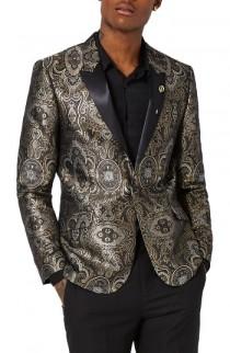 Topman Skinny Fit Paisley Tuxedo Jacket wedding photo - Topman Skinny Fit Paisley Tuxedo Jacket