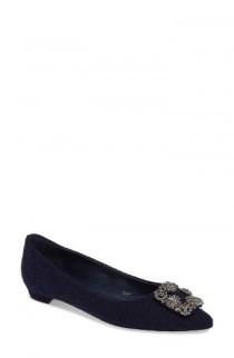 Manolo Blahnik 'Hangisi' Jeweled Pointy Toe Flat (Women) wedding photo - Manolo Blahnik 'Hangisi' Jeweled Pointy Toe Flat (Women)
