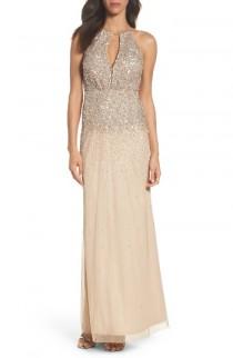 Adrianna Papell Beaded Halter Gown wedding photo - Adrianna Papell Beaded Halter Gown