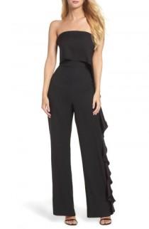 Eliza J Ruffle Side Strapless Jumpsuit wedding photo - Eliza J Ruffle Side Strapless Jumpsuit