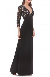 JS Collections Lace & Crepe A-Line Gown wedding photo - JS Collections Lace & Crepe A-Line Gown