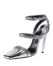 Metallic Chain 105mm Pump, Silver wedding photo - Metallic Chain 105mm Pump, Silver