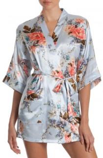 In Bloom by Jonquil Floral Print Satin Robe wedding photo - In Bloom by Jonquil Floral Print Satin Robe