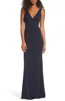 Katie May V-Neck Crepe Gown wedding photo - Katie May V-Neck Crepe Gown