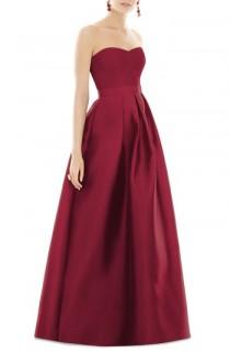 wedding photo - Alfred Sung Strapless Sateen Gown 