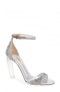 wedding photo - VALENTINO GARAVANI Crystal Embellished Clear Heel Sandal (Women) 