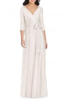 wedding photo - Dessy Collection All Soho Shimmer Faux Wrap Gown 