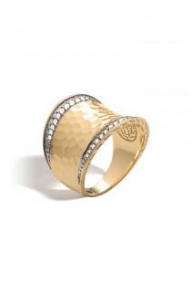 John Hardy Hammered Saddle Ring with Diamonds wedding photo - John Hardy Hammered Saddle Ring with Diamonds