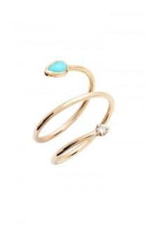 Zoë Chicco Turquoise & Diamond Wrap Ring wedding photo - Zoë Chicco Turquoise & Diamond Wrap Ring