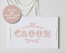 wedding photo - Bride And Groom Signs