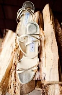 wedding photo - Silver Strappy Wedding Sandals 