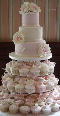 wedding photo - Fondant Gâteaux de mariage ♥ Cupcake conception de mariage