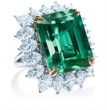 wedding photo - Emeraude et Diamant Bague de luxe ♥ Superbe Harry Winston Diamond Ring
