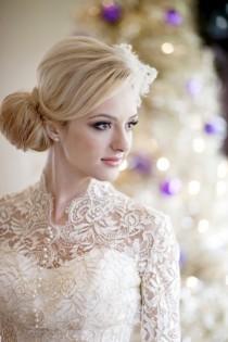 wedding photo - Ivory Long Sleeved Lace Wedding Dress  ♥ Winter Wedding Dresses 