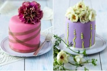 wedding photo - Colorful One Tiered Fondant Weddig Cake 