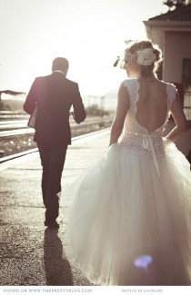 wedding photo - Photos Mariage Sunset ♥ professionnels extérieurs Idées photo de mariage ♥ dentelle de mariage robe Retour