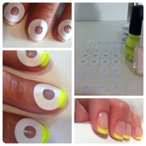 wedding photo - Neon Yellow Tape Striping Manucure française Tutorial